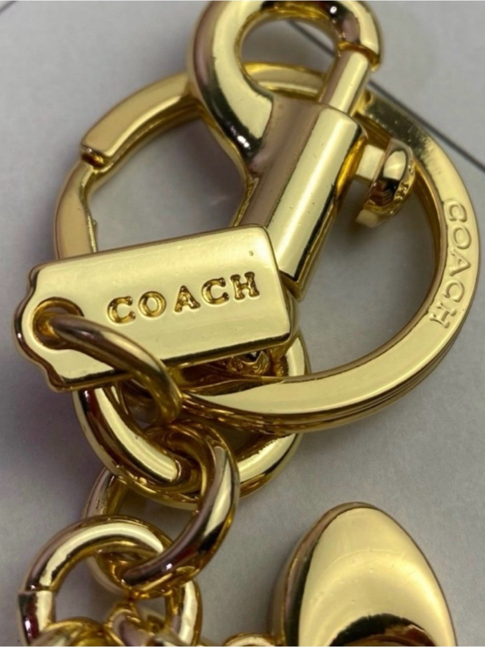 Coach Gold Logo Key & Card Holder Charm